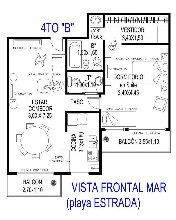 Departamento Frente Al Mar 2 1/2 Ambiente Apartamento